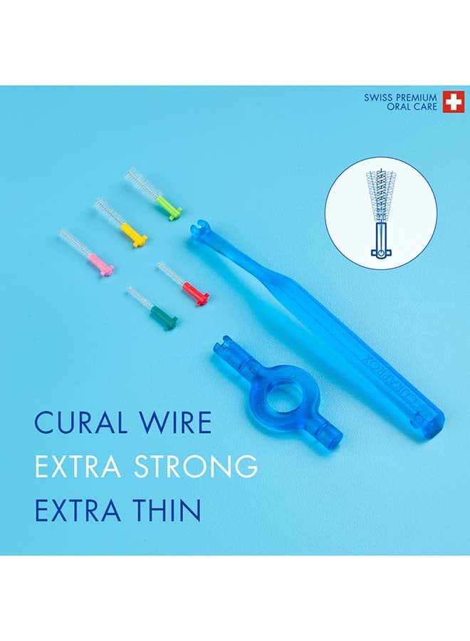 CURAPROX مجموعة فرشاة بين الأسنان الأساسية | 5 فرش بأحجام مختلطة مع 2 حامل لإزالة البلاك بفعالية، تنظيف لطيف للثة الصحية، للاستخدام اليومي - Image 5